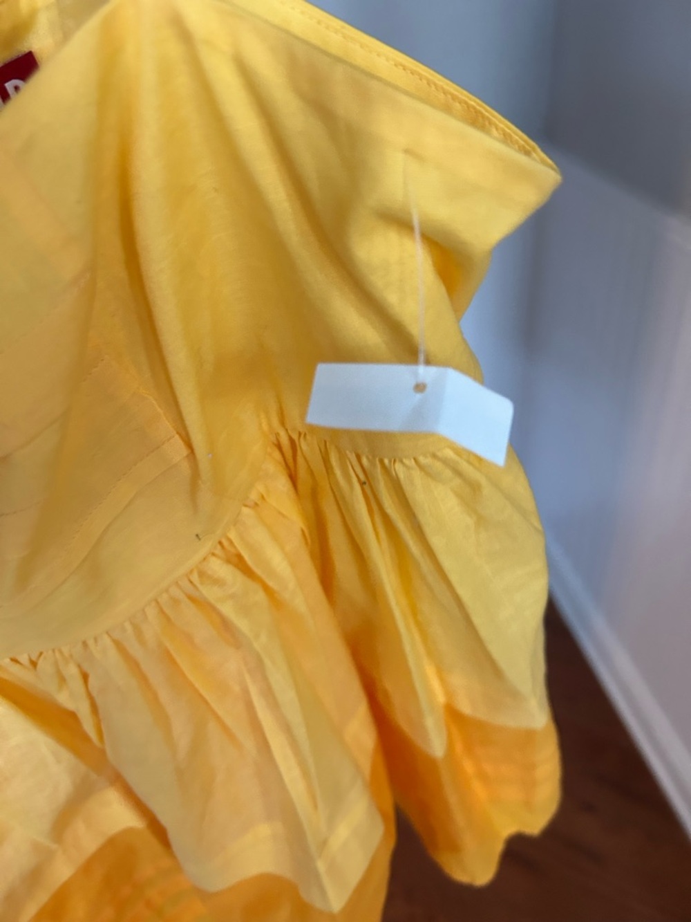 STAUD Bright Yellow Spaghetti Strap Tiered Top - Picture 6 of 6